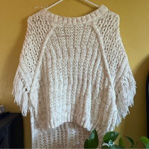 Universal thread fringe knit sweater top